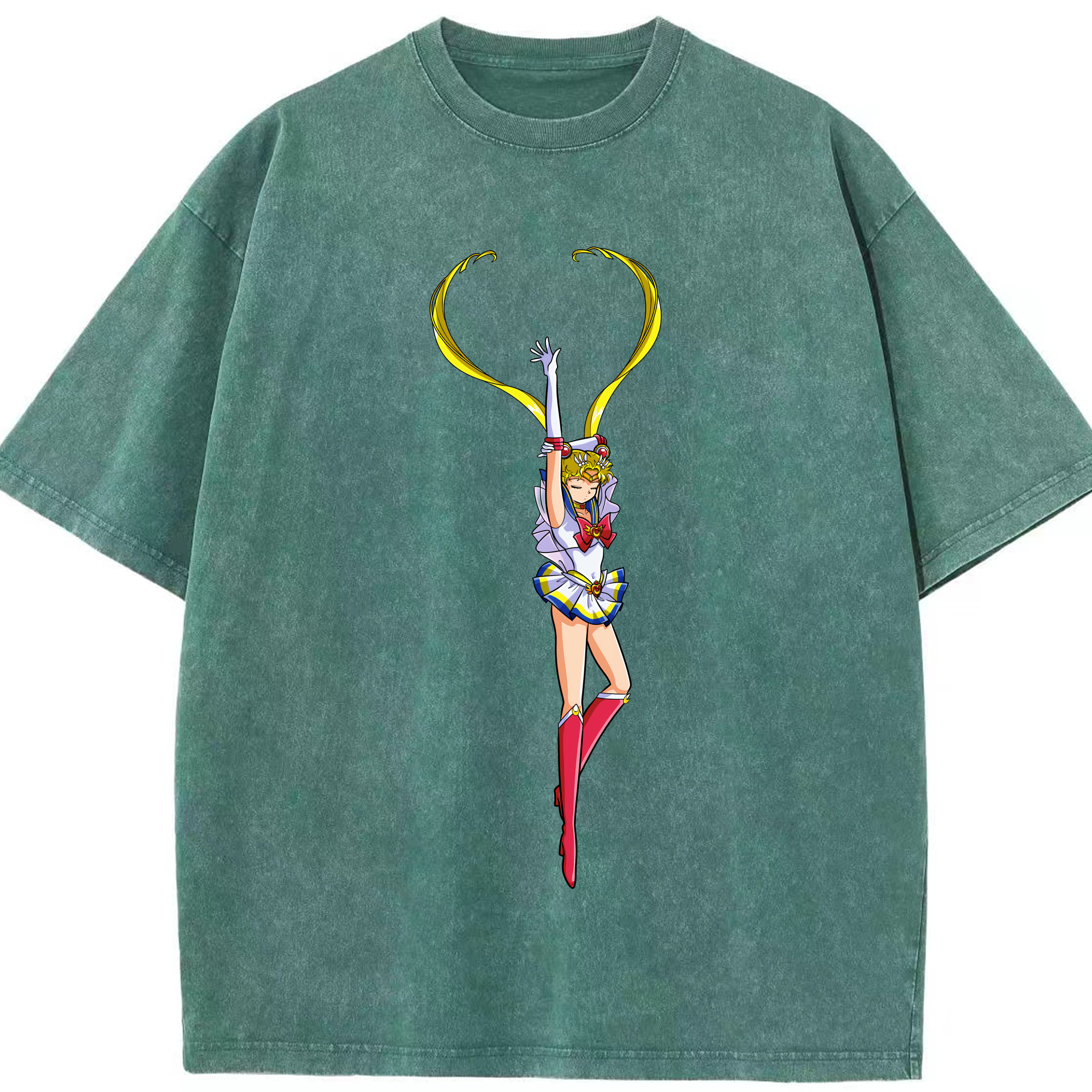 （画像用） 美少女戦士セーラームーン 月野 うさぎ つきの うさぎ Sailor Moon Tsukino Usagi 綿100% ヴィンテージ風 半袖Tシャツ（フロントプリント）